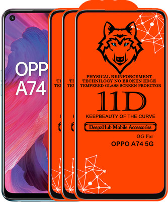 CRodible Edge To Edge Tempered Glass for OPPO A74 5G(Pack of 3)
