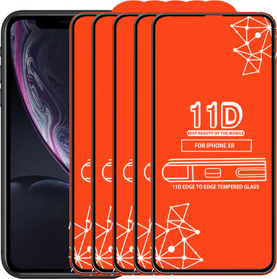 Qyist Edge To Edge Tempered Glass for Apple iPhone XR(Pack of 5)