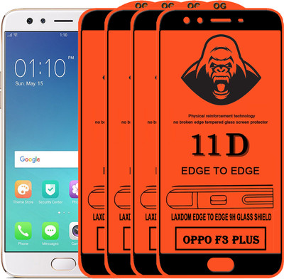 Laxdom Edge To Edge Tempered Glass for OPPO F3 PLUS(Pack of 4)