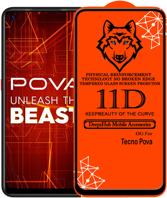 DeepzHub Edge To Edge Tempered Glass for Tecno Pova(Pack of 1)