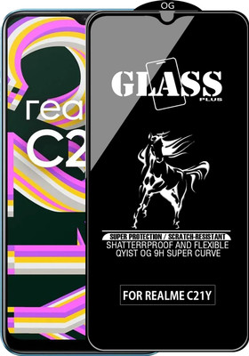 Qyist Edge To Edge Tempered Glass for REALME C21Y(Pack of 1)