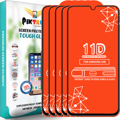PikTrue Edge To Edge Tempered Glass for Samsung Galaxy A90(Pack of 5)