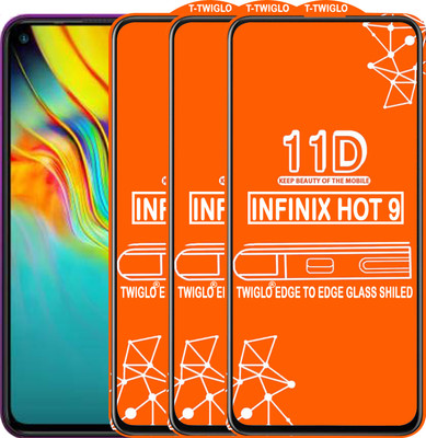 TWIGLO Edge To Edge Tempered Glass for INFINIX HOT 9(Pack of 3)