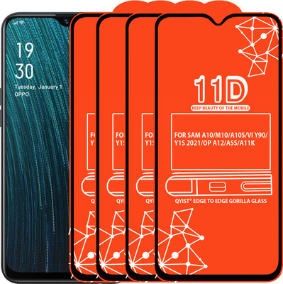 Qyist Edge To Edge Tempered Glass for FOR SAM A10, SAM M10, A10S, VIVO Y90, VIVO Y1S 2021, OPPO A12, OPPO A5S, OPPO A11K(Pack of 4)