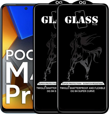 TWIGLO Edge To Edge Tempered Glass for REDMI POCO M4 PRO(Pack of 2)