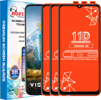 Rofix star Edge To Edge Tempered Glass for ITEL VISION 2S(Pack of 3)