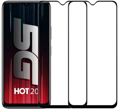 HOBBYTRONICS Edge To Edge Tempered Glass for Infinix Hot 20, Infinix Hot 20 5G(Pack of 2)