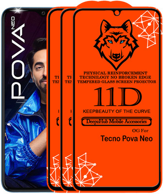 DeepzHub Edge To Edge Tempered Glass for Tecno Pova Neo(Pack of 3)