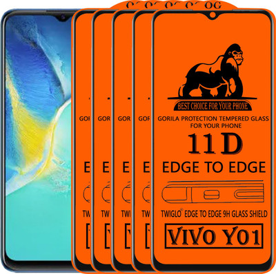 TWIGLO Edge To Edge Tempered Glass for VIVO Y01(Pack of 5)