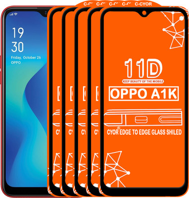 CYOR Edge To Edge Tempered Glass for OPPO A1K(Pack of 5)