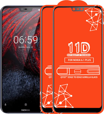 Qyist Edge To Edge Tempered Glass for Nokia 6.1 Plus(Pack of 2)