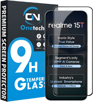 OneTech Edge To Edge Tempered Glass for Realme 15T 5G 9H Hardness, Premium HD+ Screen Protector(Pack of 1)