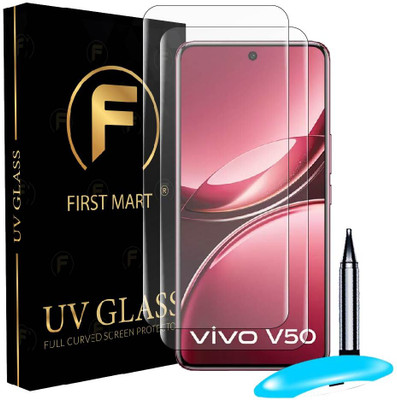 FIRST MART Edge To Edge Tempered Glass for Vivo V50 5G, Vivo V50(Pack of 2)