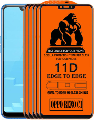 GDMA Edge To Edge Tempered Glass for OPPO RENO C1(Pack of 5)