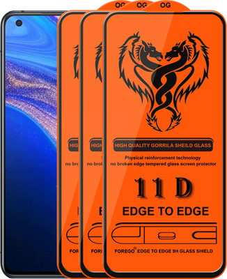 Forego Edge To Edge Tempered Glass for Vivo X50(Pack of 3)