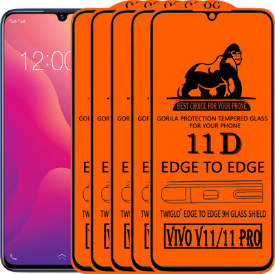 TWIGLO Edge To Edge Tempered Glass for Vivo V11 Pro(Pack of 5)