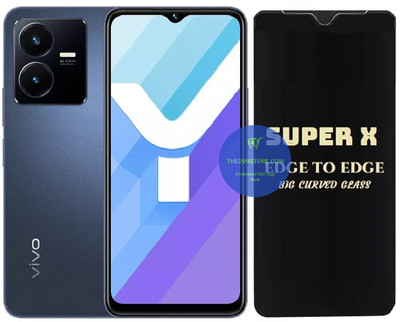 Blate Edge To Edge Tempered Glass for Vivo Y22s, Super X Edge Glass, Super X Tempered Glass, Super X Screen Protector(Pack of 1)