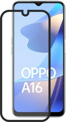 NaturalBuy Edge To Edge Tempered Glass for Oppo A16-(11D) with Edge to Edge Coverage and Easy Installation kit,Black - Black [9H Gorilla] [Free Cleaning Kit Included](Pack of 1)