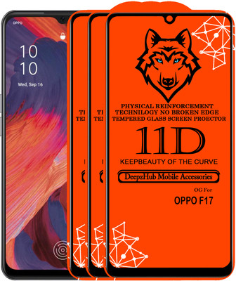DeepzHub Edge To Edge Tempered Glass for OPPO F17(Pack of 3)