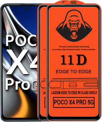 Laxdom Edge To Edge Tempered Glass for POCO X4 PRO 5G(Pack of 2)