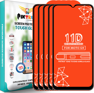 PikTrue Edge To Edge Tempered Glass for Motorola G9(Pack of 5)