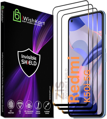 iWishKart Edge To Edge Tempered Glass for Redmi K50i, Redmi K50i 5G(Pack of 3)