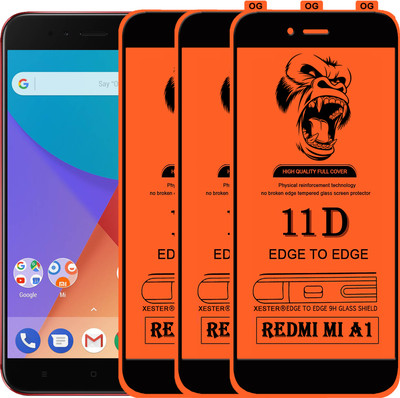 PFOAM Edge To Edge Tempered Glass for Mi A1(Pack of 3)