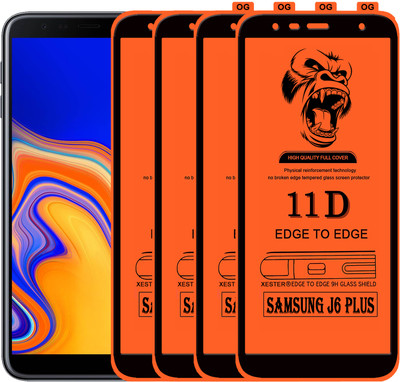 PFOAM Edge To Edge Tempered Glass for SAMSUNG GALAXY J6 PLUS(Pack of 4)