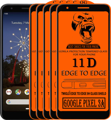TWIGLO Edge To Edge Tempered Glass for GOOGLE PIXEL 3A(Pack of 5)