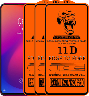 TWIGLO Edge To Edge Tempered Glass for Mi K20 Pro(Pack of 3)