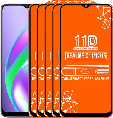 TWIGLO Edge To Edge Tempered Glass for REALME C11(Pack of 5)