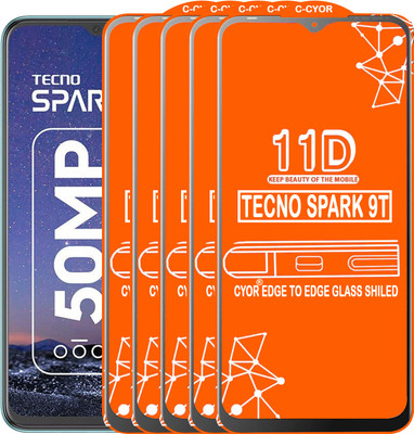 CYOR Edge To Edge Tempered Glass for TECNO SPARK 9T(Pack of 5)