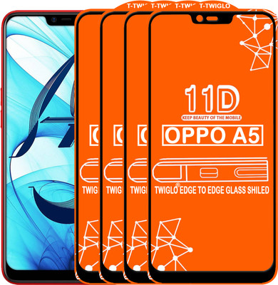 TWIGLO Edge To Edge Tempered Glass for OPPO A5(Pack of 4)
