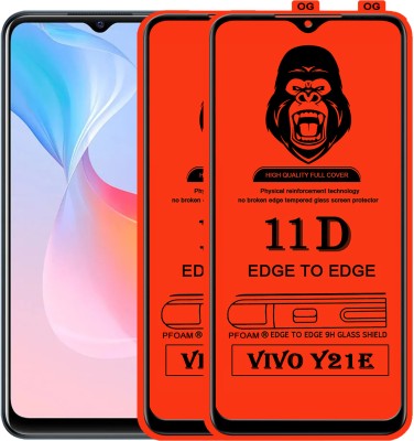 Laxdom Edge To Edge Tempered Glass for VIVO Y21E(Pack of 2)