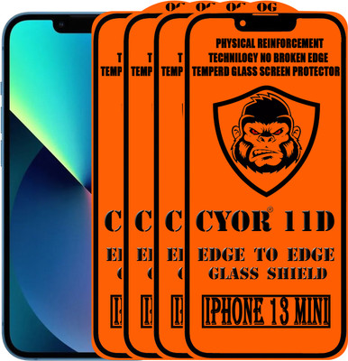 CYOR Edge To Edge Tempered Glass for IPHONE 13 MINI(Pack of 4)