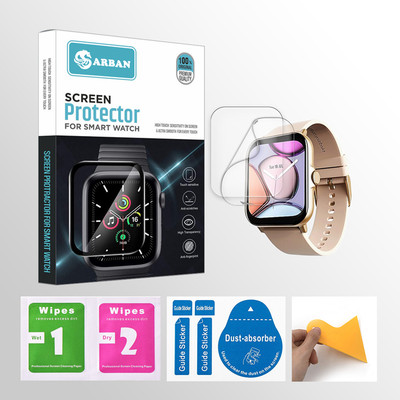 ARBAN Edge To Edge Tempered Glass for boAt Wave Ultima Max 1.9 inch Smartwatch 2 PROTECTOR + 2 WIPES + 2 DUST REMOVAL STICKER + 1 WIPER(Pack of 2)
