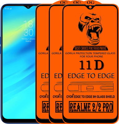 CYOR Edge To Edge Tempered Glass for Realme 2 Pro(Pack of 3)