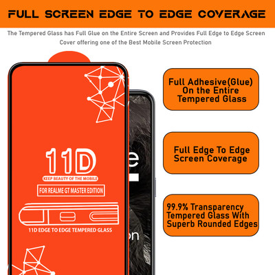 Roxel Edge To Edge Tempered Glass for Realme Gt Master Edition(Pack of 4)