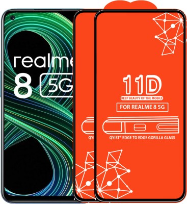 Qyist Edge To Edge Tempered Glass for Realme 8 5G(Pack of 2)