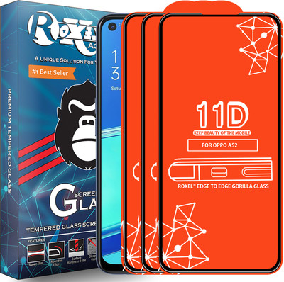 Roxel Edge To Edge Tempered Glass for Oppo A52 2020(Pack of 3)