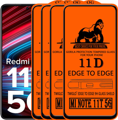 TWIGLO Edge To Edge Tempered Glass for REDMI NOTE 11T 5G(Pack of 4)