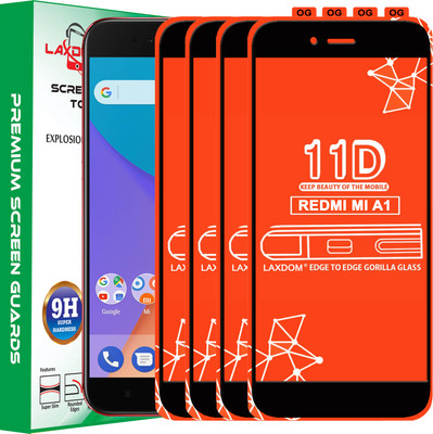 Laxdom Edge To Edge Tempered Glass for Mi A1(Pack of 4)