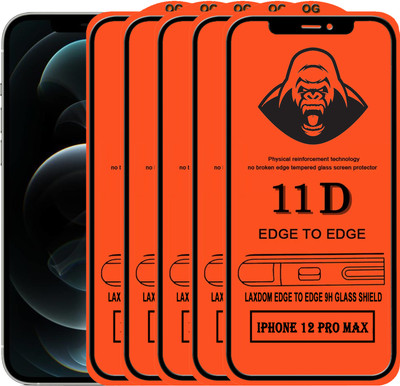 Laxdom Edge To Edge Tempered Glass for APPLE IPHONE 12 PRO MAX(Pack of 5)