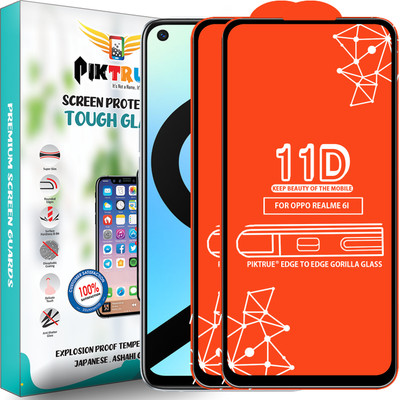 PikTrue Edge To Edge Tempered Glass for Realme 6I(Pack of 2)