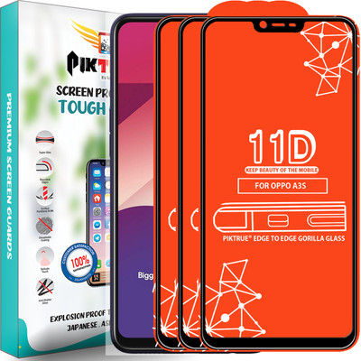 PikTrue Edge To Edge Tempered Glass for Oppo A3s(Pack of 3)