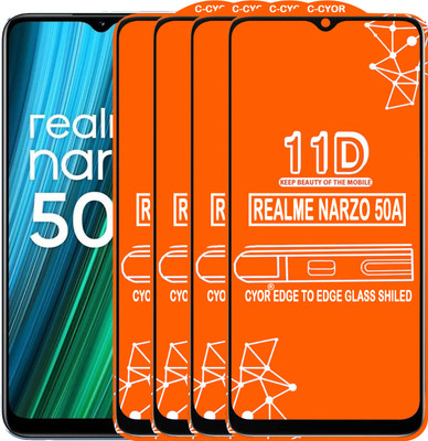 CYOR Edge To Edge Tempered Glass for REALME NARZO 50A(Pack of 4)
