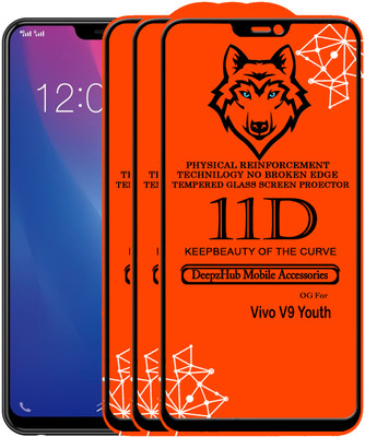 CRodible Edge To Edge Tempered Glass for Vivo V9 Youth(Pack of 3)