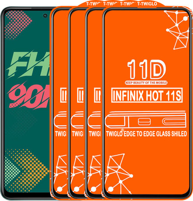 TWIGLO Edge To Edge Tempered Glass for INFINIX HOT 11S(Pack of 4)