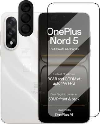 WonRia Edge To Edge Tempered Glass for OnePlus Nord 5, OnePlus Nord 5 5G, With Camera Lens Protector(Pack of 1)