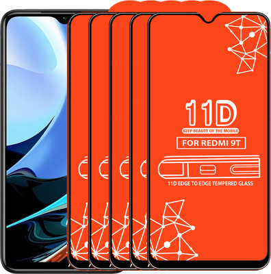Qyist Edge To Edge Tempered Glass for Redmi 9T(Pack of 5)